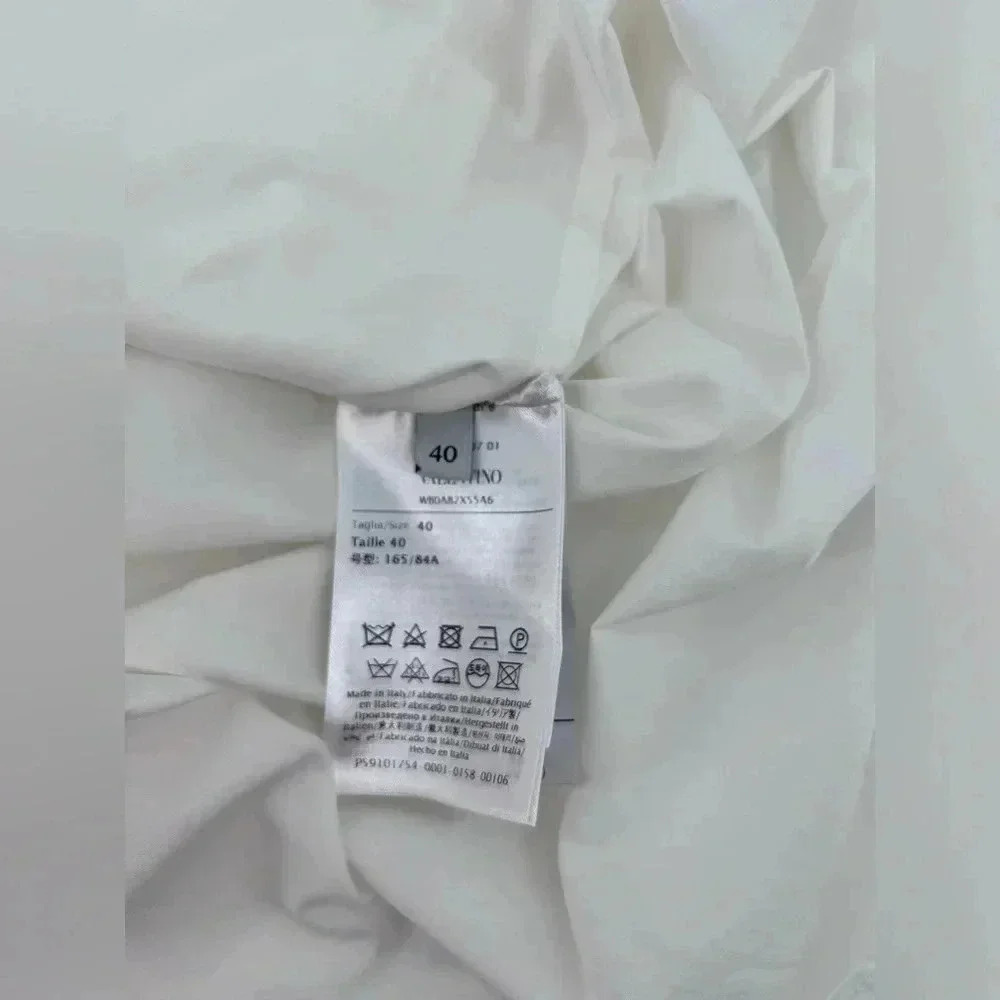 NWT $1400 VALENTINO Shirt IT40 US4 White Double Collar Made in Italy - Picture 8 of 13